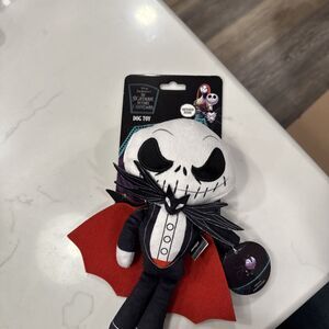 NEW Nightmare Before Christmas Jack Skellington Plush Dog Toy black squeaker